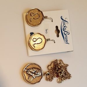 Lucky Brand Leo Necklace and Earrong Set